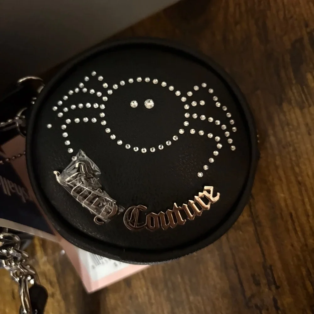 NWT Juicy Couture Rhinestone‎ Spiderweb Crossbody Bag Black w/ Coin Purse